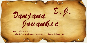 Damjana Jovankić vizit kartica